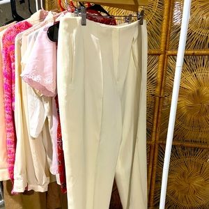VINTAGE CREAM PLEATED PANTS